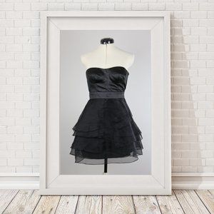 AQUA BLACK MINI STRAPLESS DRESS